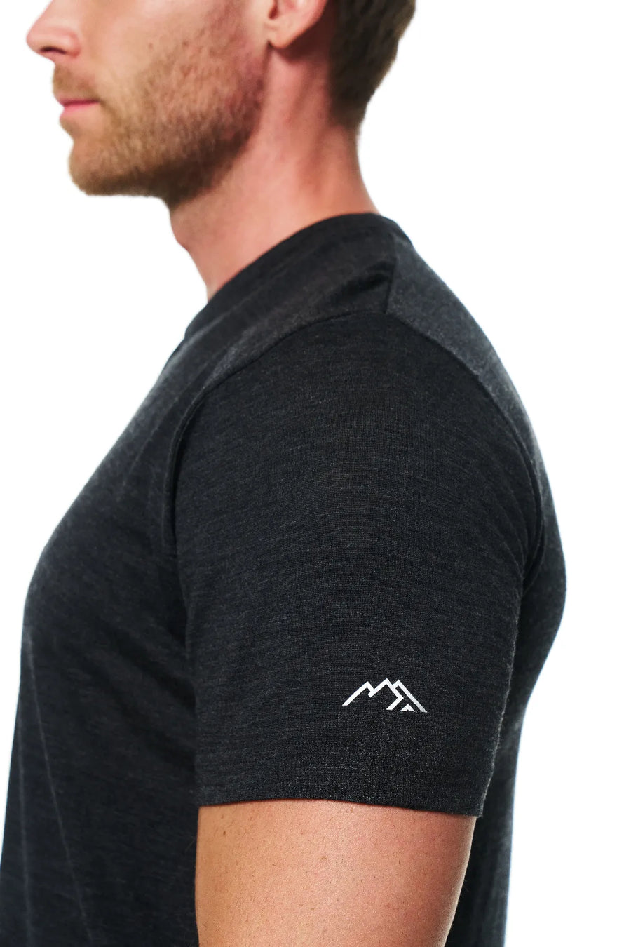 Men's Merino Wool Henley T-shirt 180 Charcoal Grey