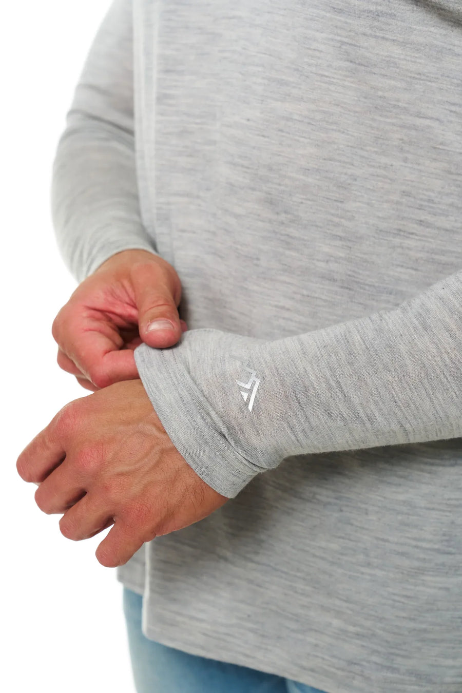 Men's Merino Wool Henley Long Sleeve 170 Heathered Grey