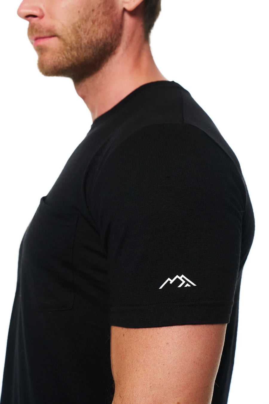 Men's Merino Wool Black Pocket T-Shirt