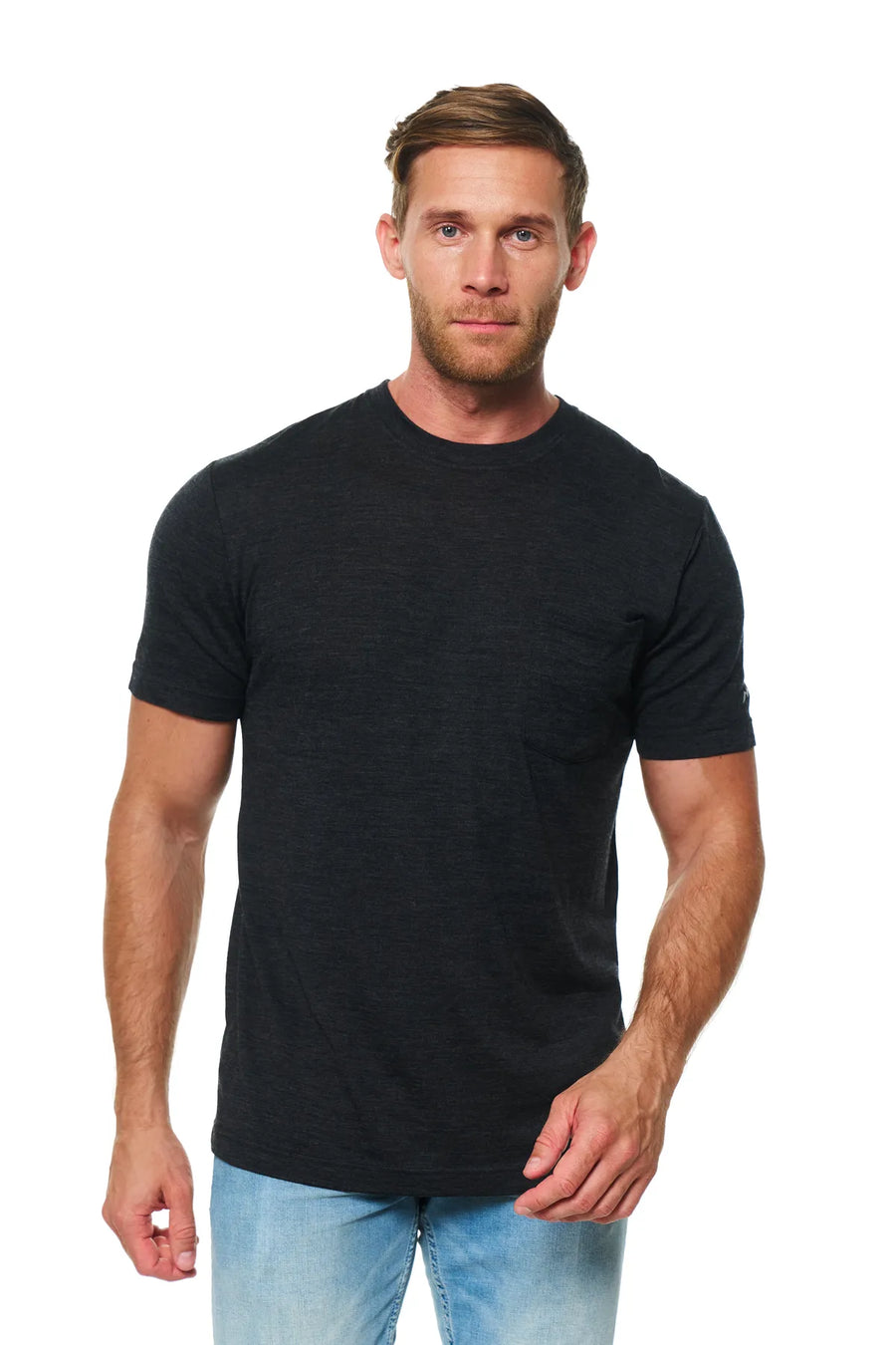 Men's Merino Wool Charcoal Pocket T-Shirt