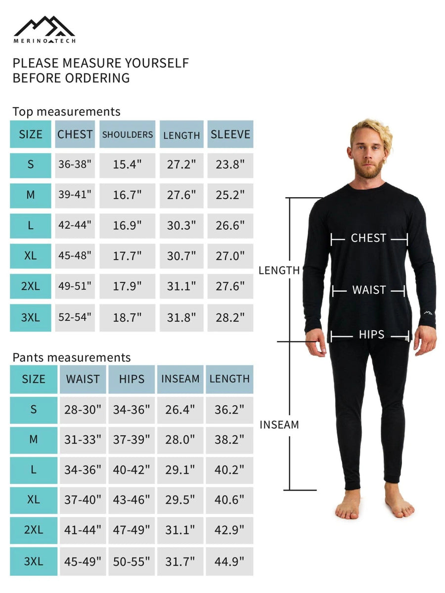 Men's Black Thermal Set + Black Beanie