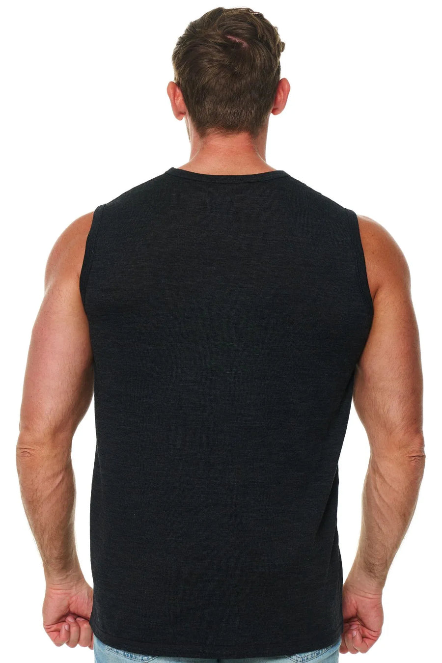 Men's Merino Wool Tank Top 180 Charcoal Grey