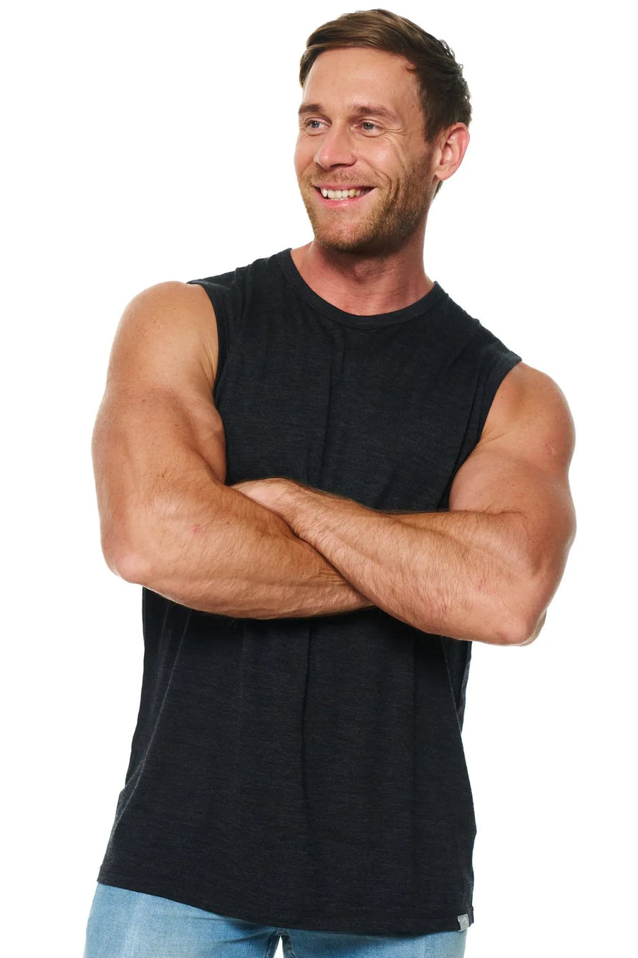 Men's Merino Wool Tank Top 180 Charcoal Grey