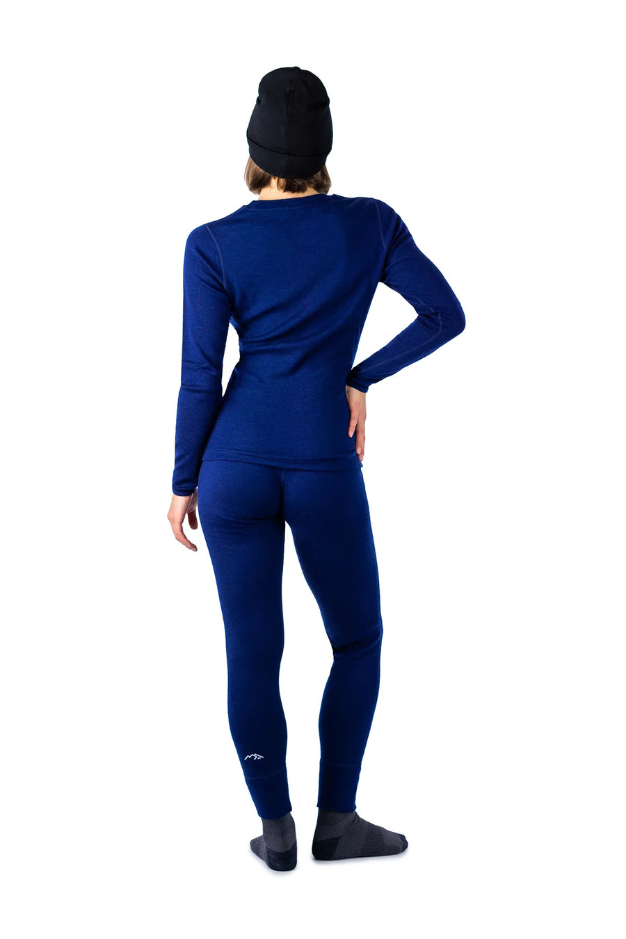 Women's Navy Thermal Set 250 + Black Beanie