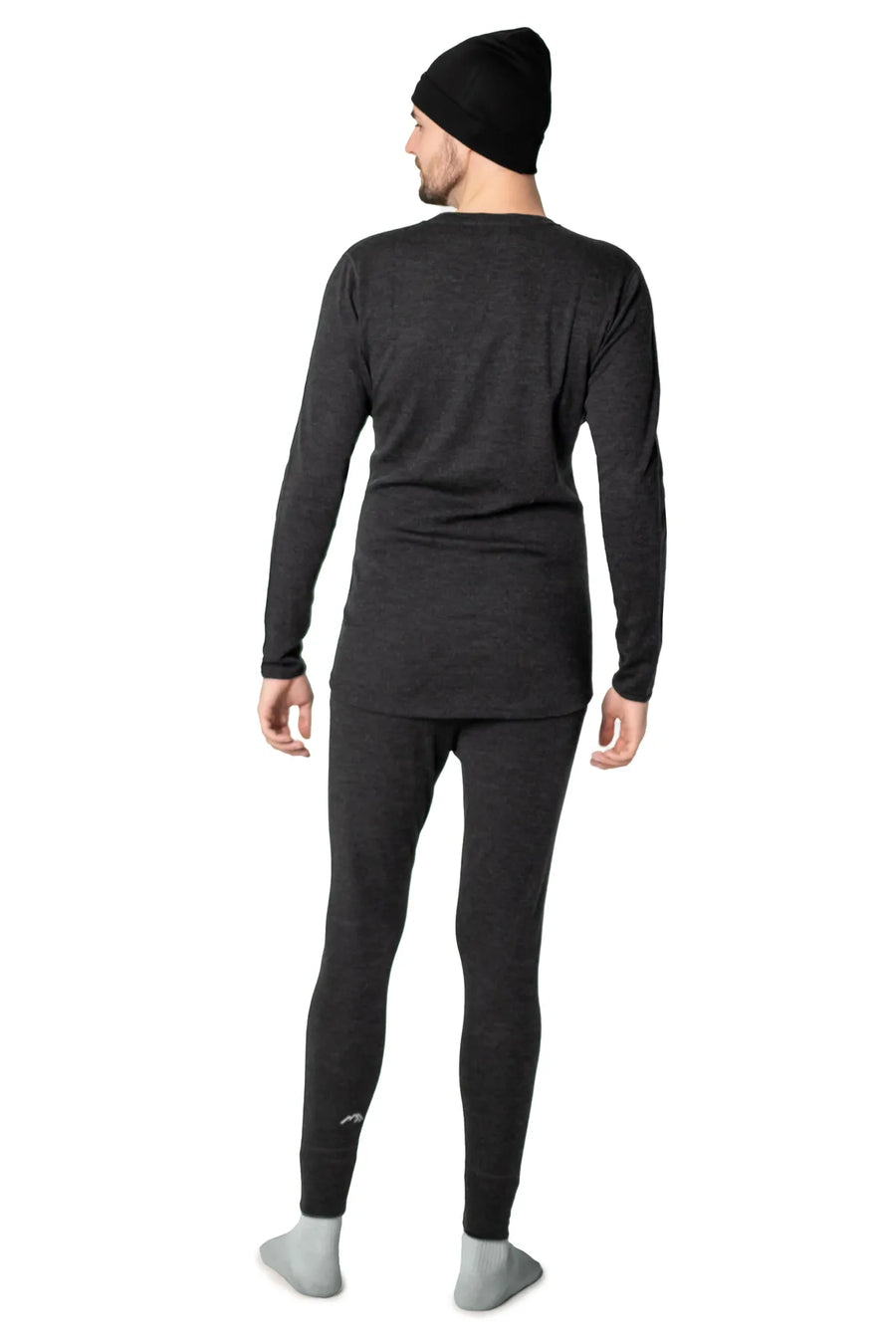 Men's Charcoal Grey Thermal Set + Black Beanie