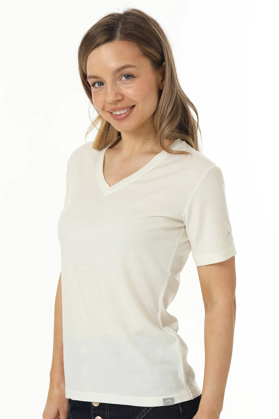Women's Merino T-shirt 180 Creamy White | V-Neck (+socks)