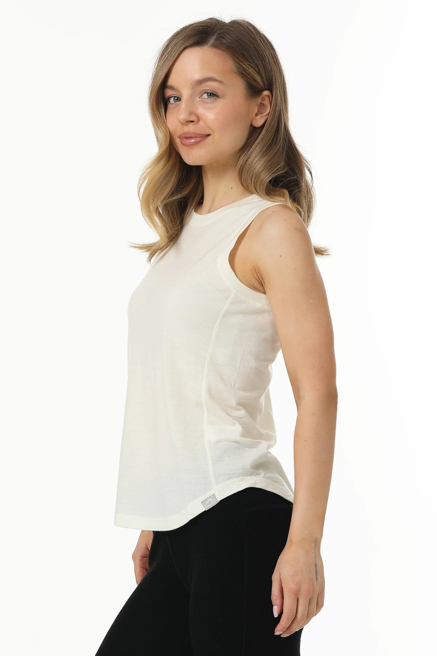 Women's Merino Wool Highneck Tank Top Off White