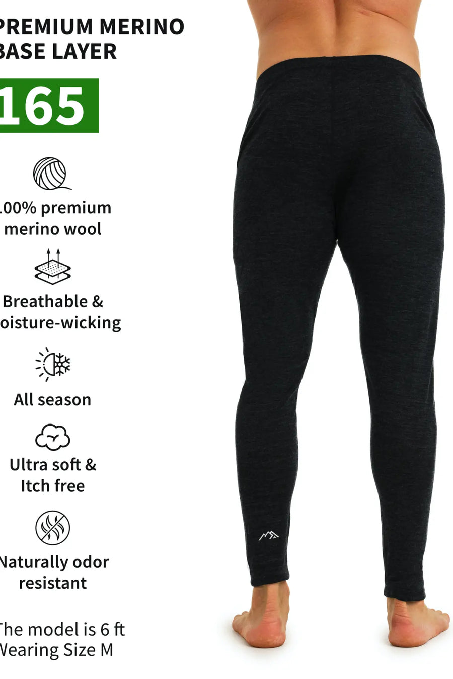 Men's Merino Pants 165 Charcoal Grey