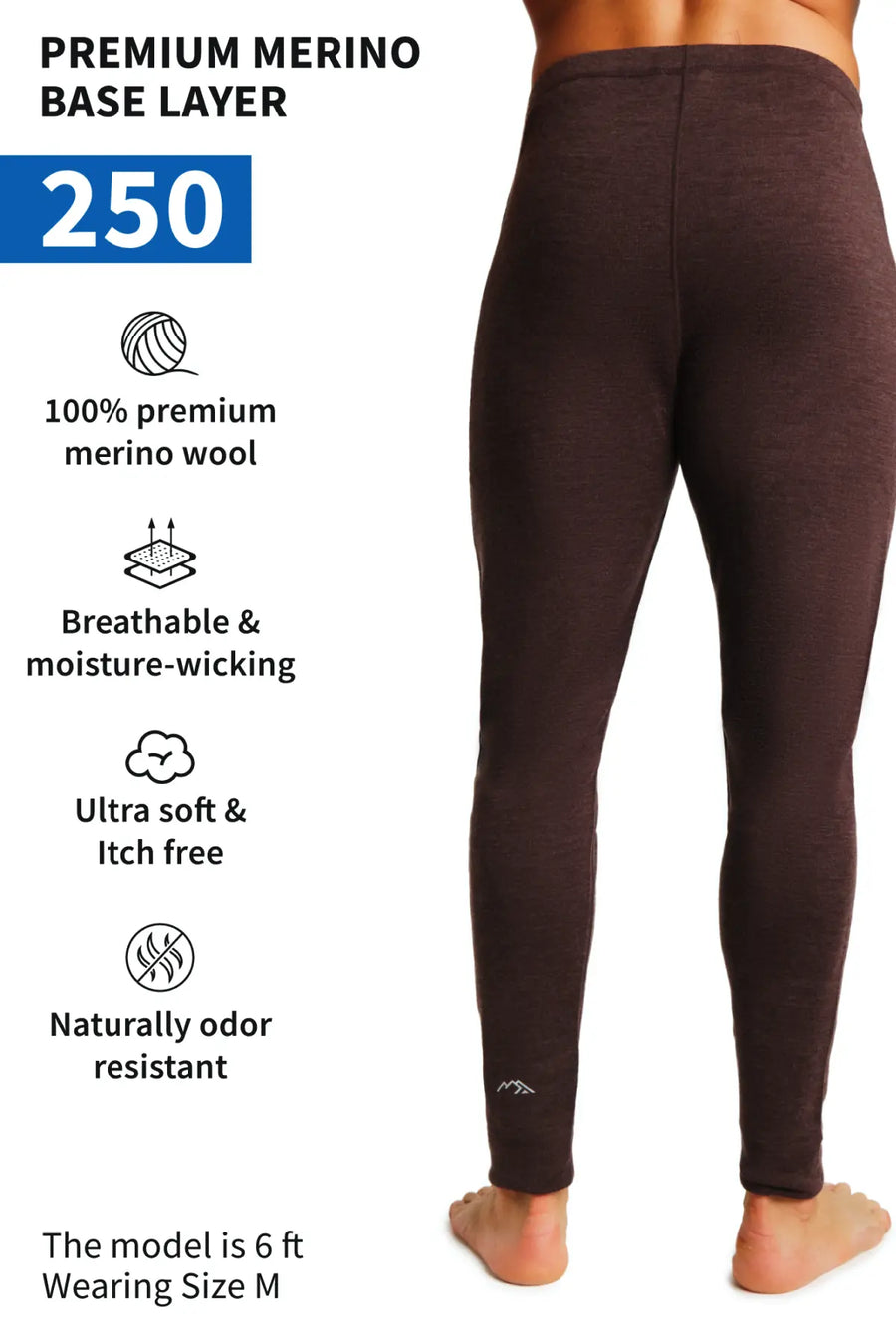 Men's Merino Pants 250 Chocolate