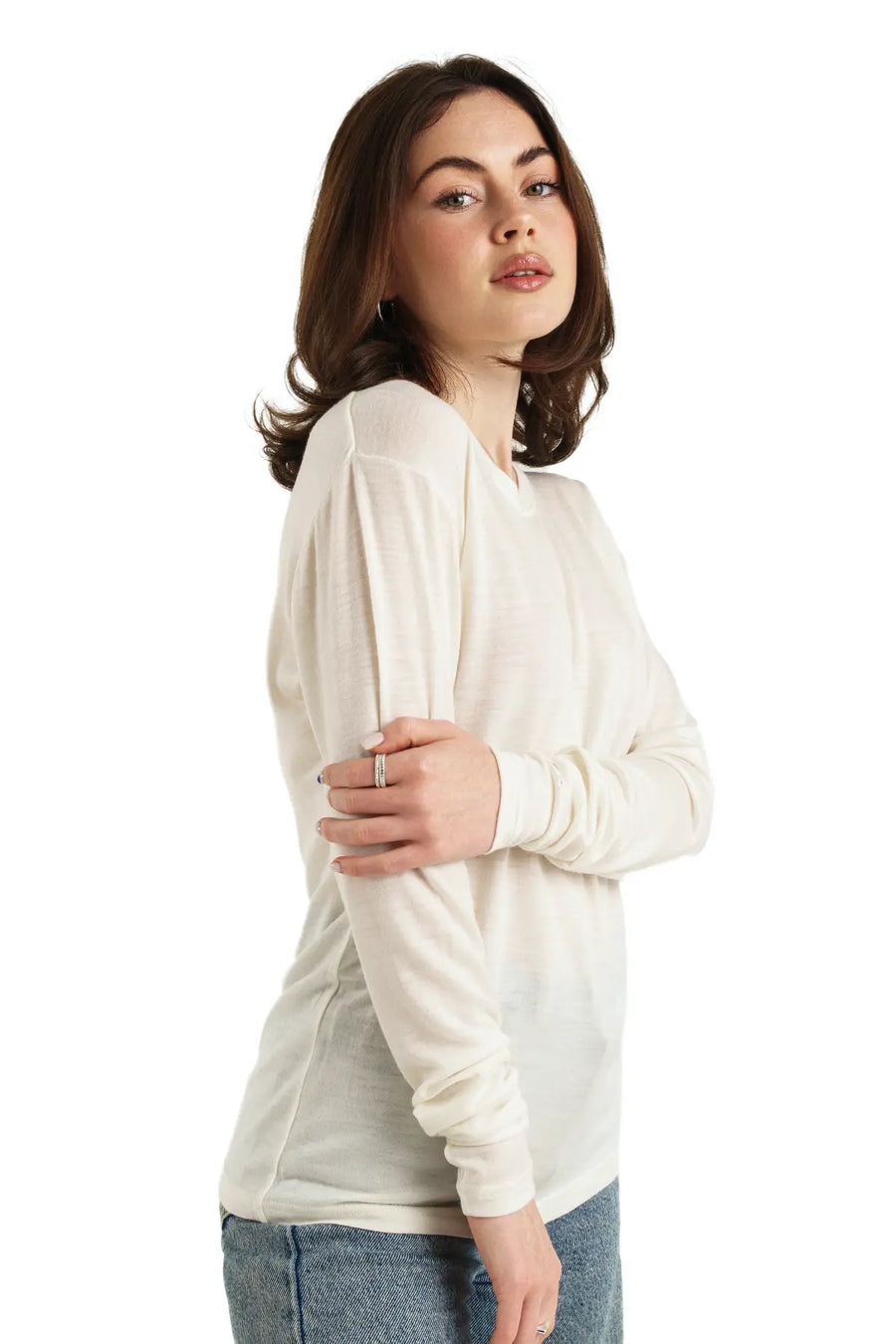 Women's Merino Long Sleeve 165 Cream White