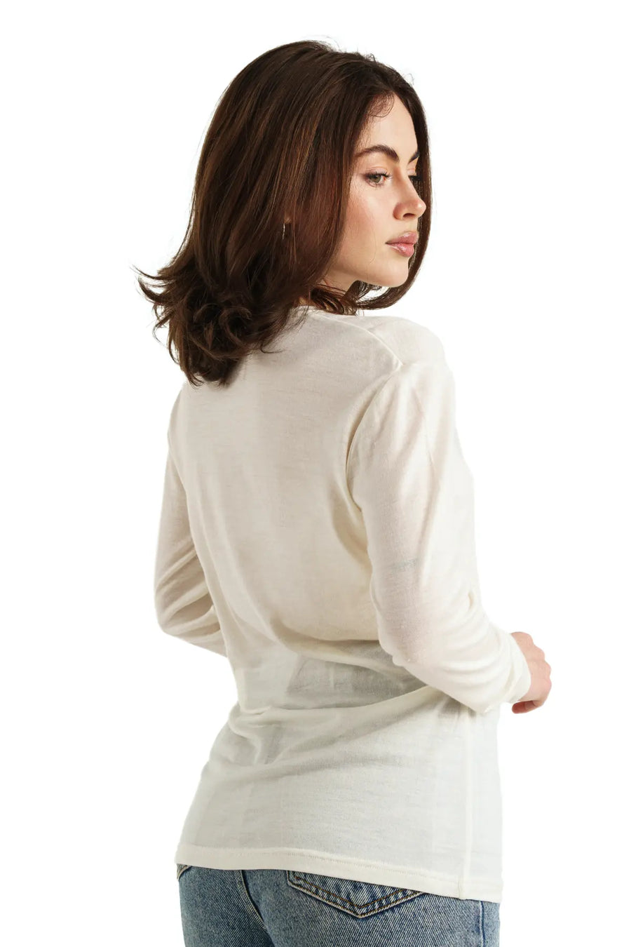 Women's Merino Long Sleeve 165 Cream White