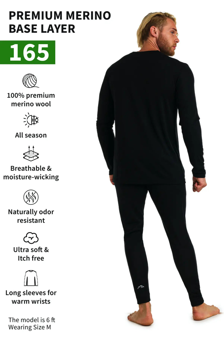 Men's Merino Thermal Set 165 Black