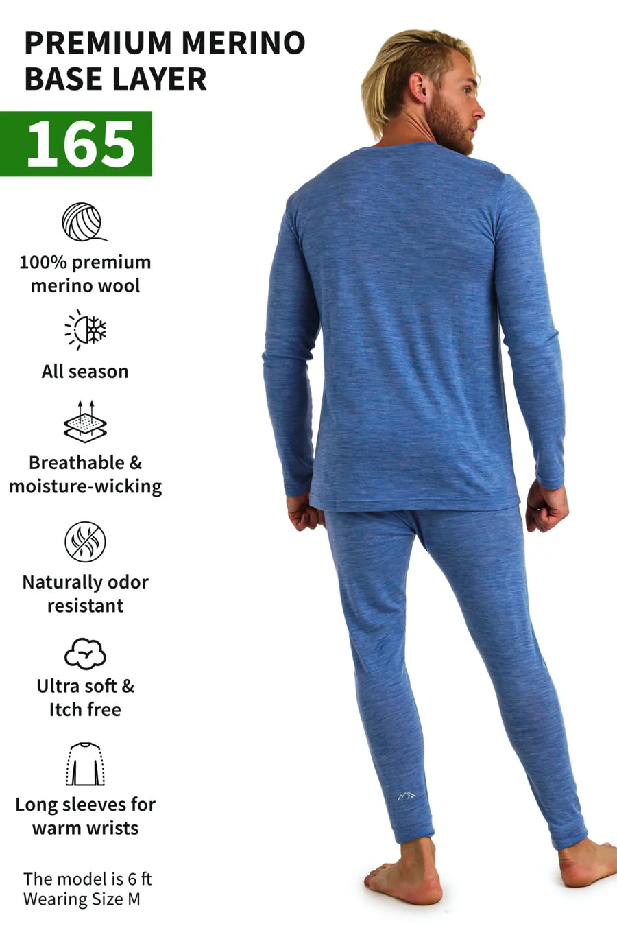 Men's Merino Thermal Set 165 Deep Blue