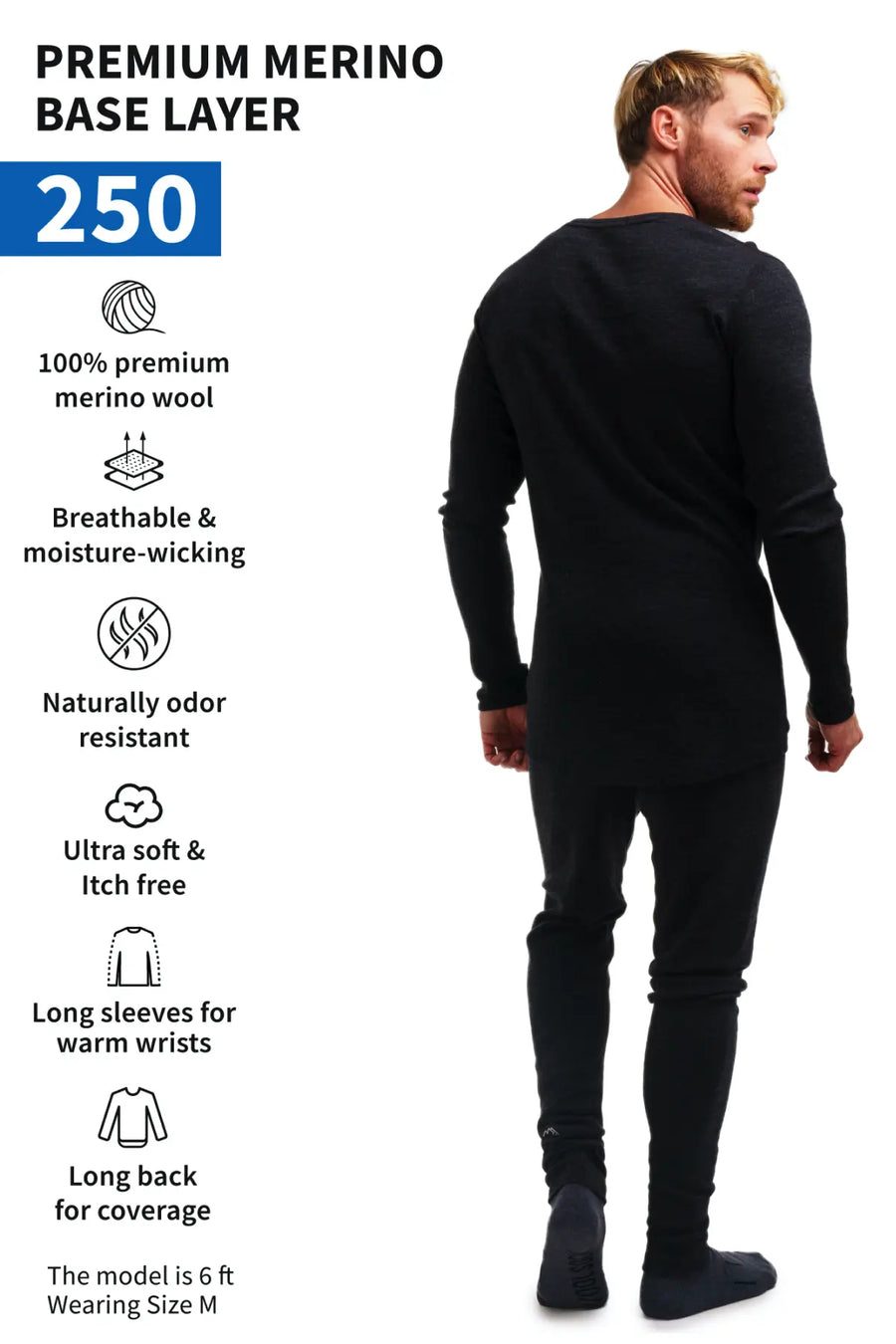 Men's Merino Thermal Set 250 Charcoal Grey
