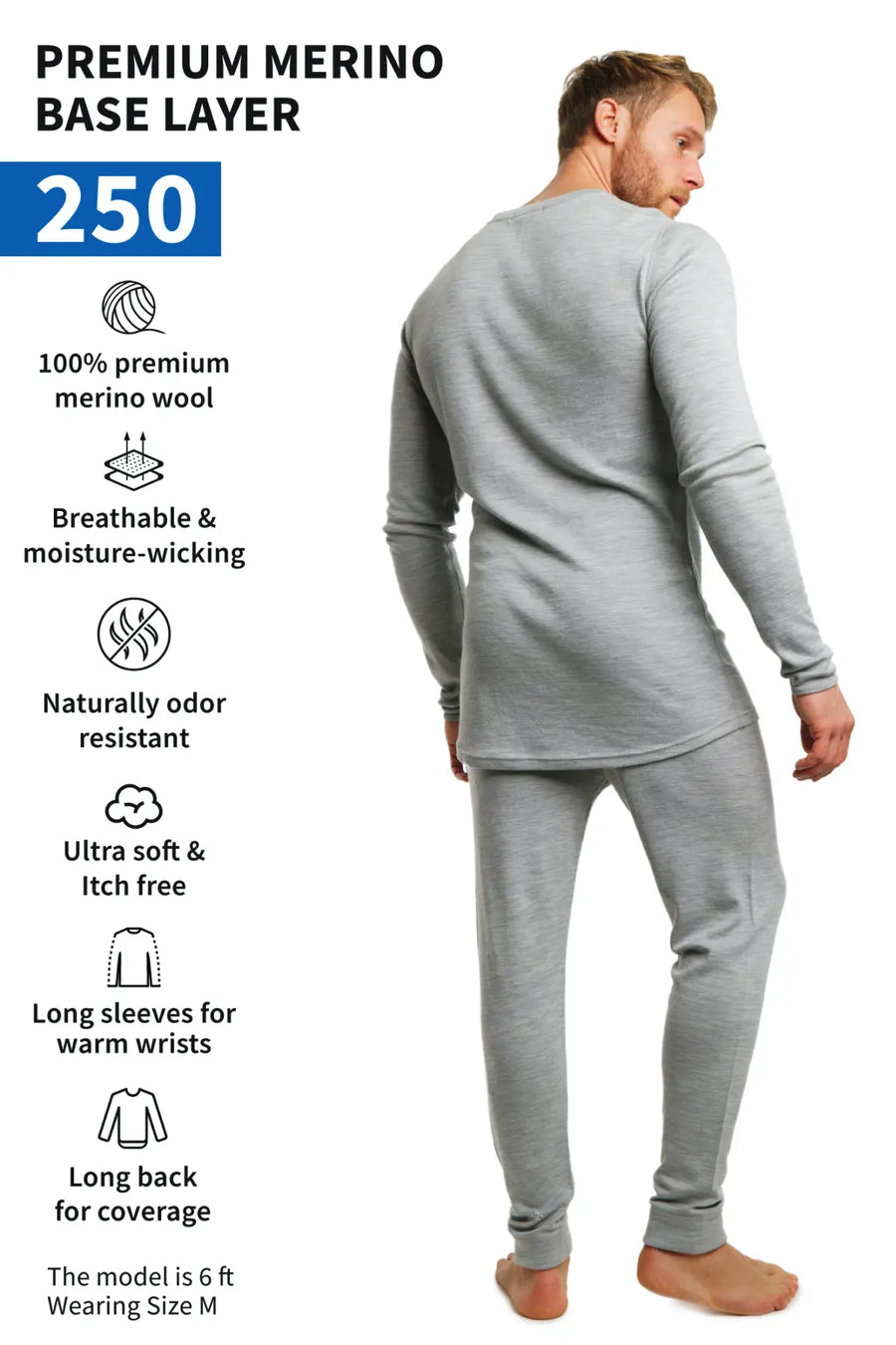 Men's Merino Thermal Set 250 Heather Grey