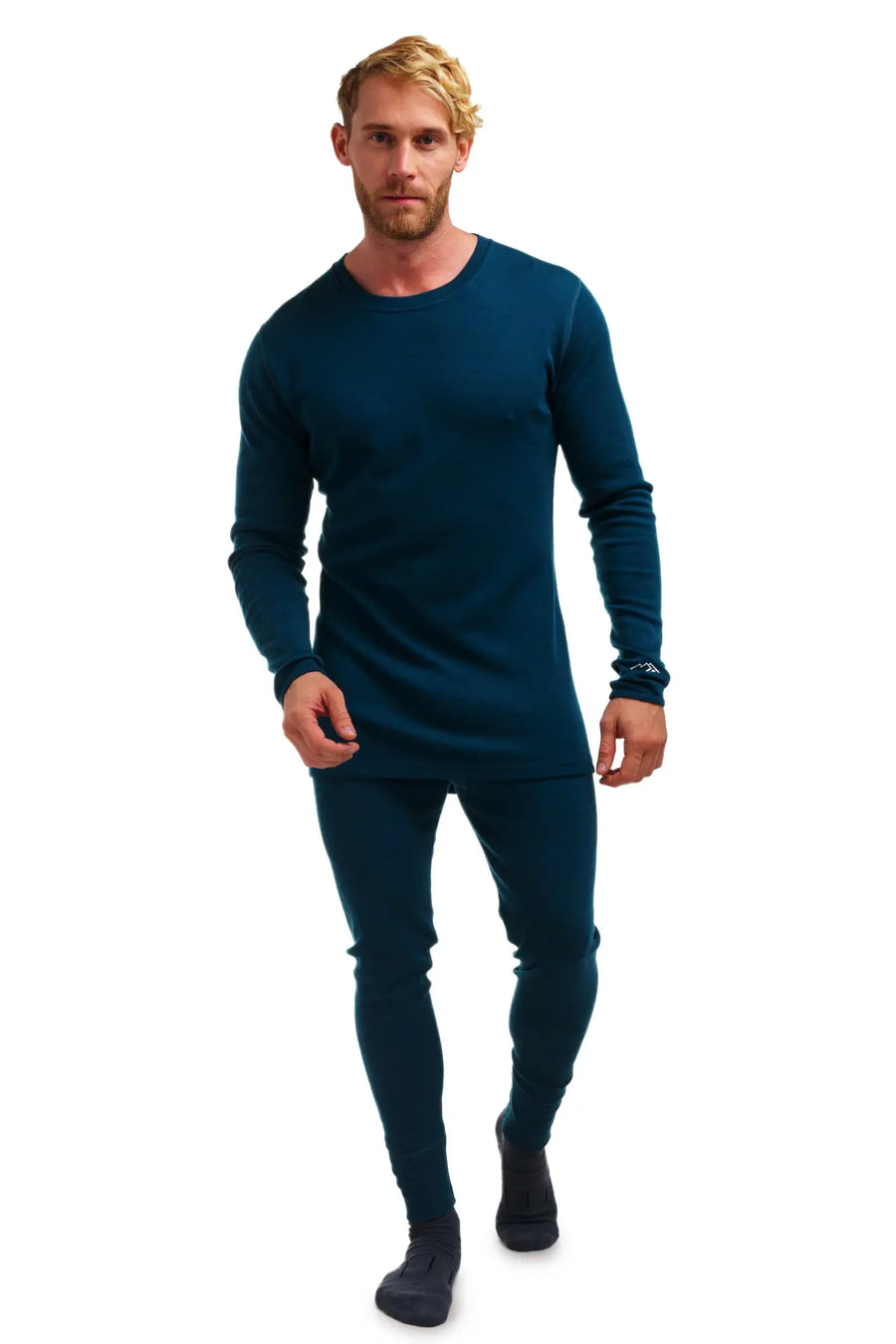 Ensemble thermique mérinos homme 250 Bleu paon