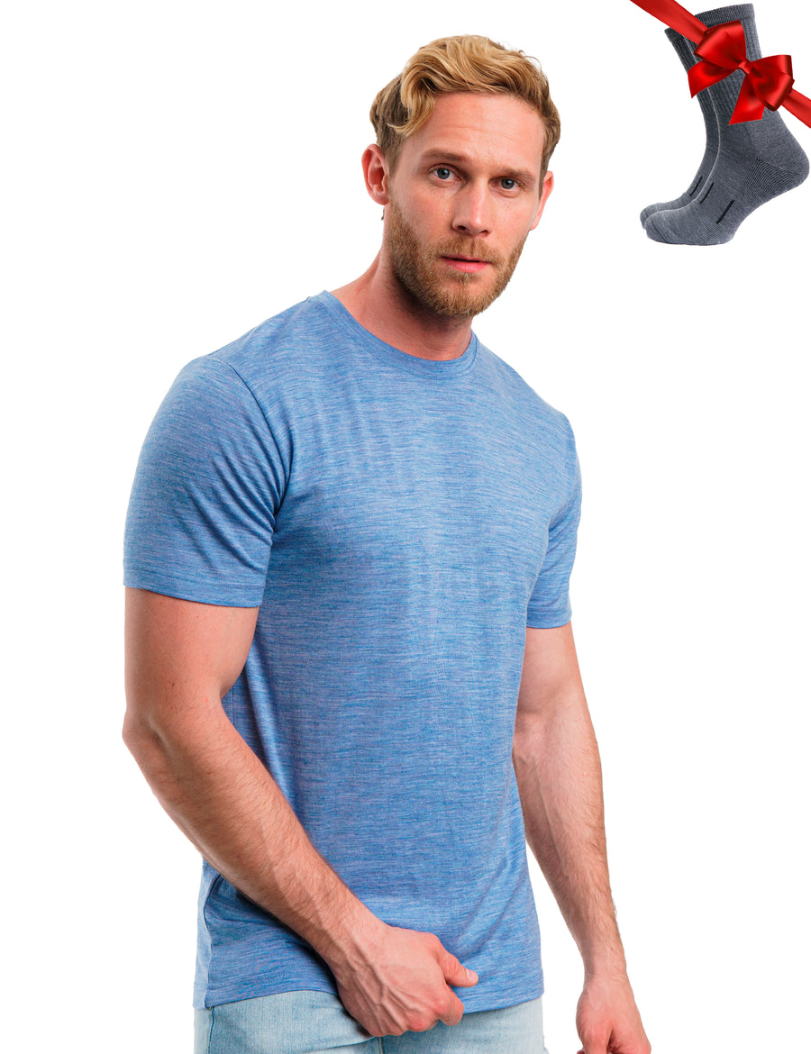 Men's Merino T-shirt 180 Deep Blue (+socks)
