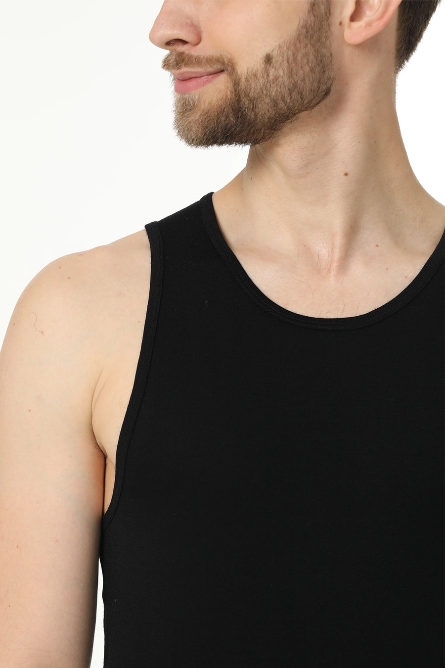 Men's Merino Wool Tank A-Shirt 180 Black