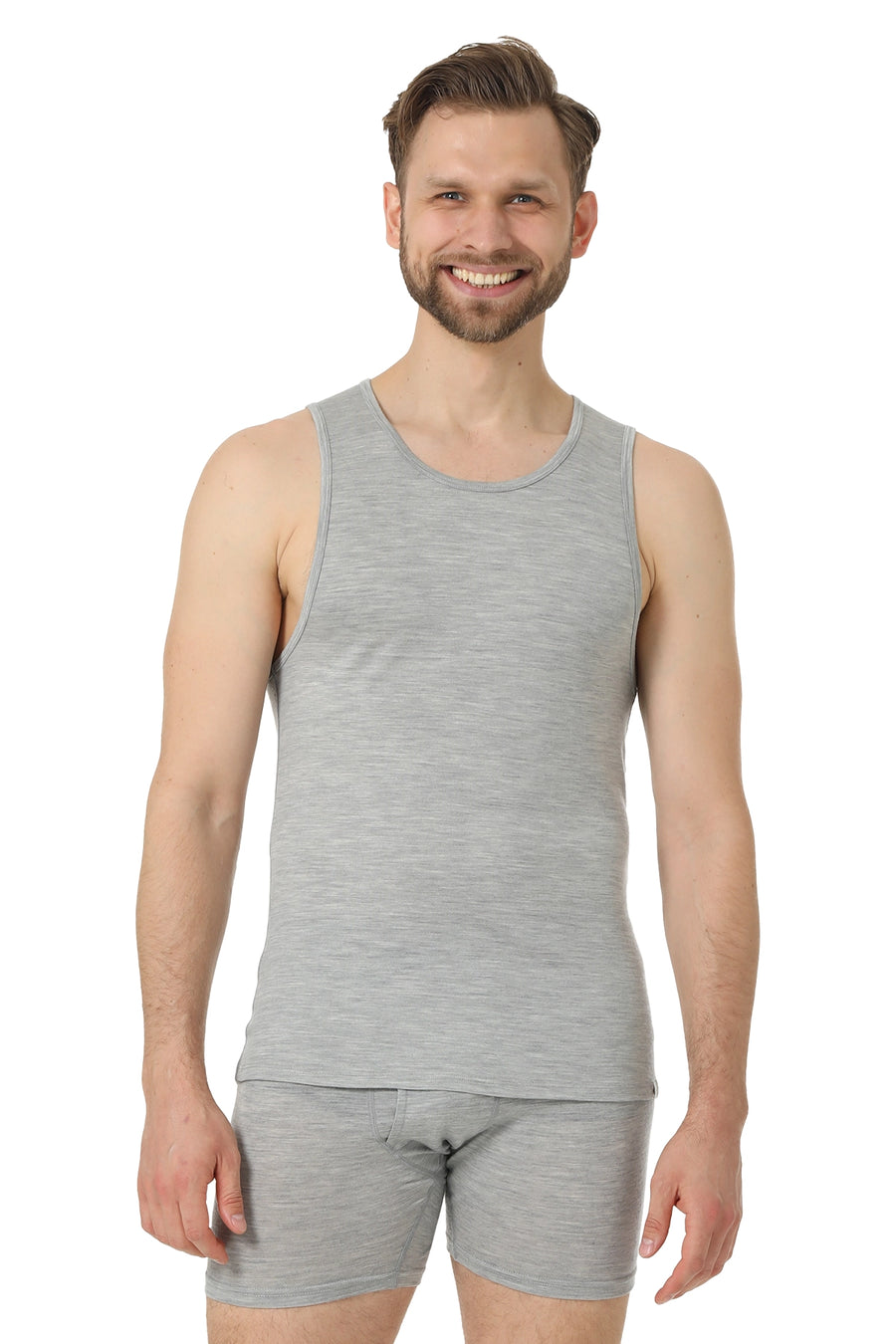 Men's Merino Wool Tank A-Shirt 180 Heather Grey