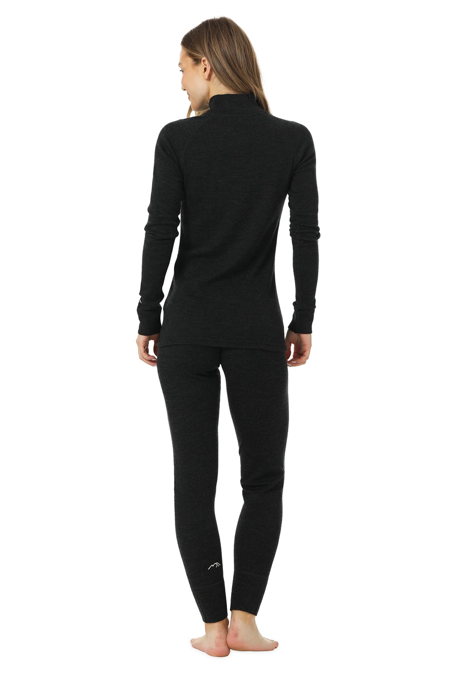 Ensemble thermique Mérinos femme 250 gris anthracite zippé