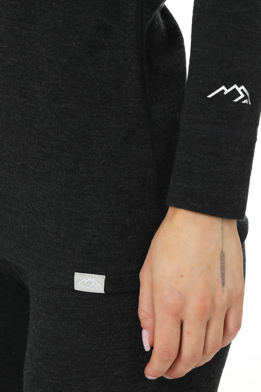 Ensemble thermique Mérinos femme 250 gris anthracite zippé