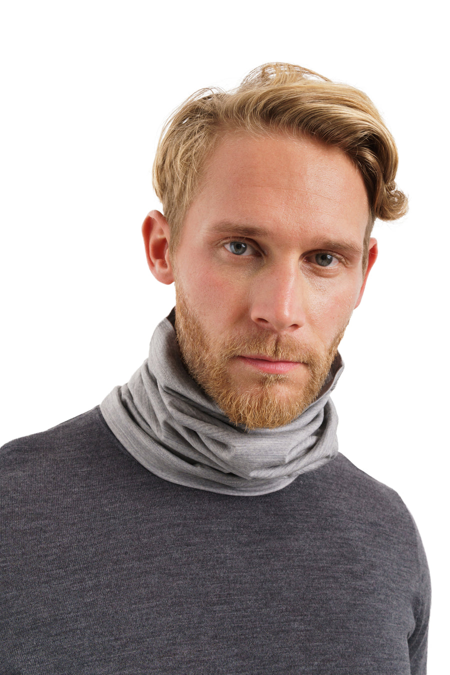 Merino Neck Gaiter 165 Grey Melange