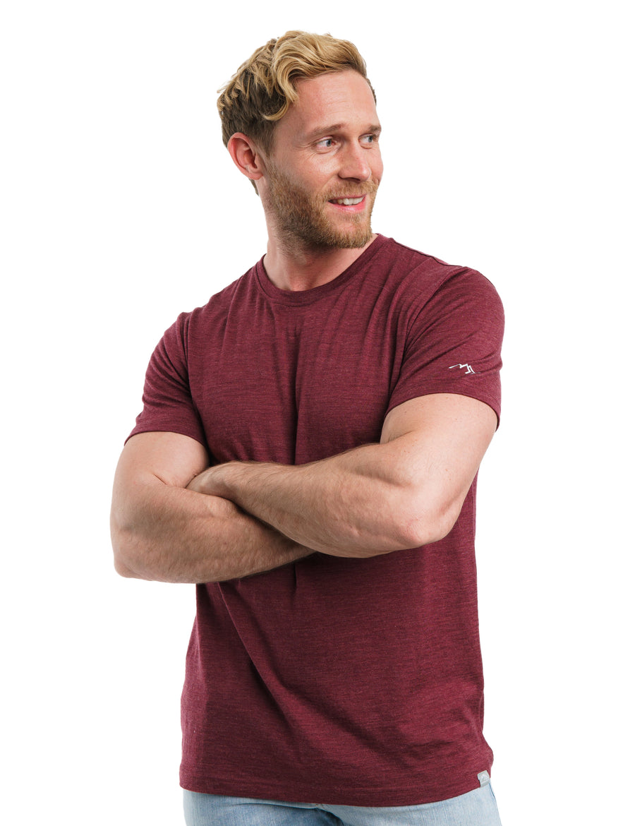 Men's Merino T-shirt 180 Burgundy Wine (+socks)