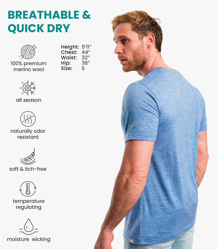 Men's Merino T-shirt 180 Deep Blue (+socks)