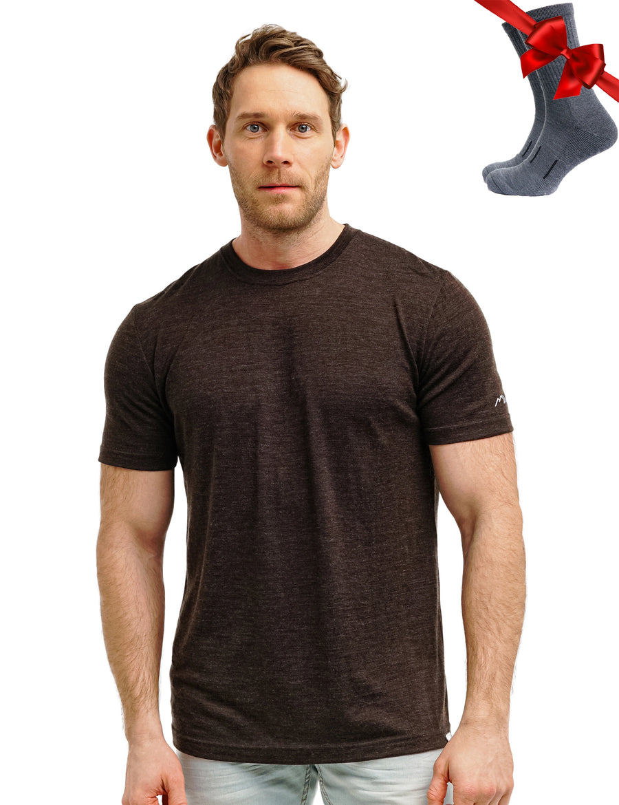 Men's Merino T-shirt 180 Metal Grey (+socks)