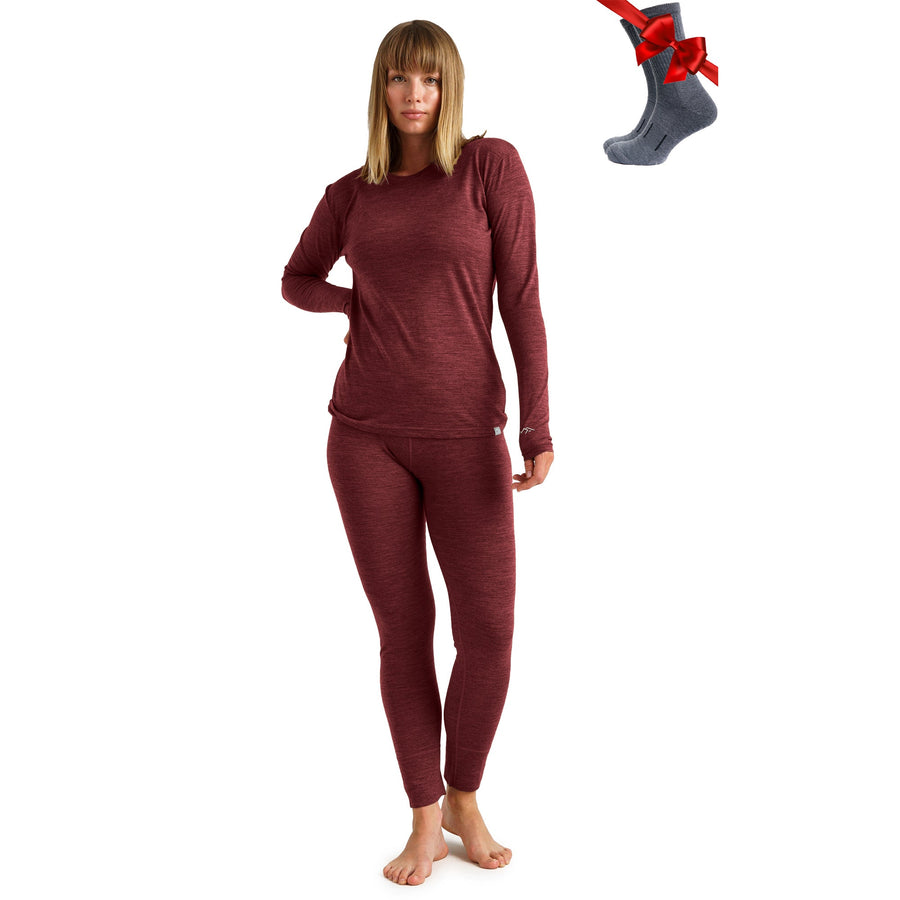 Women's Merino Thermal Set 165 Burgundy
