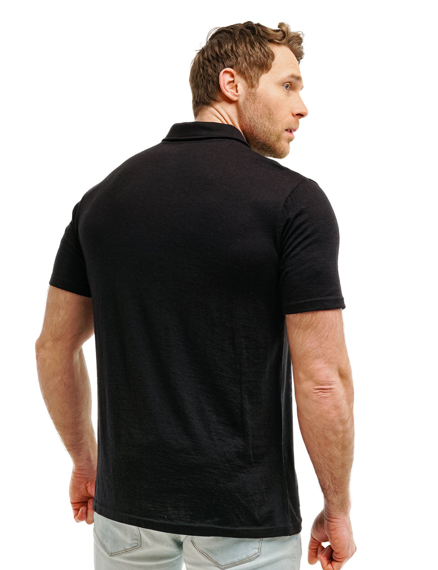 Men's Merino Polo 180 Black