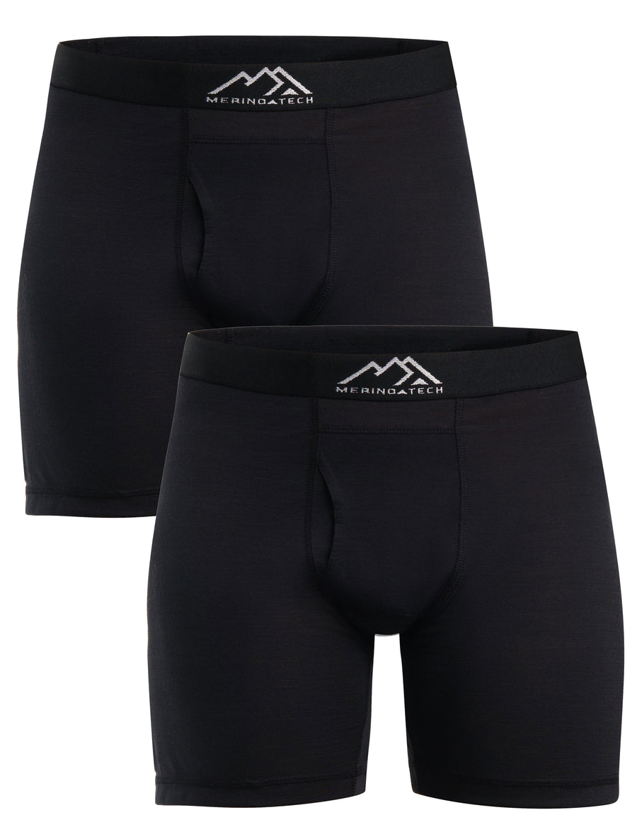 Men's Merino Boxers 190 Black (2 pack)