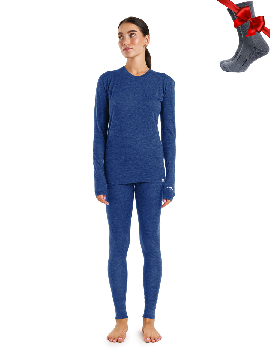Women's Merino Thermal Set 165 Windsor Blue