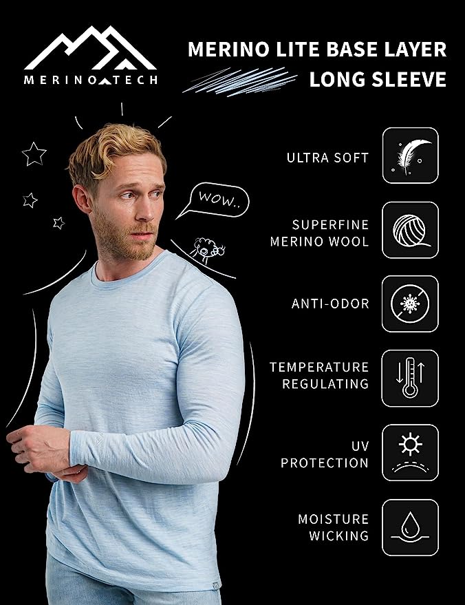 Merino Wool Long Sleeve  Charcoal Grey
