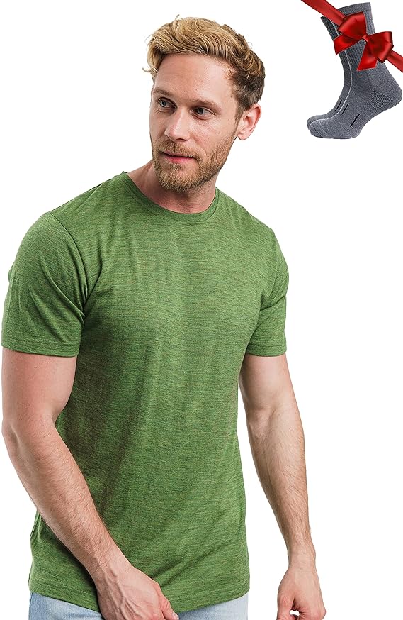 Men's Merino T-shirt 180 Olive Grove (+socks)