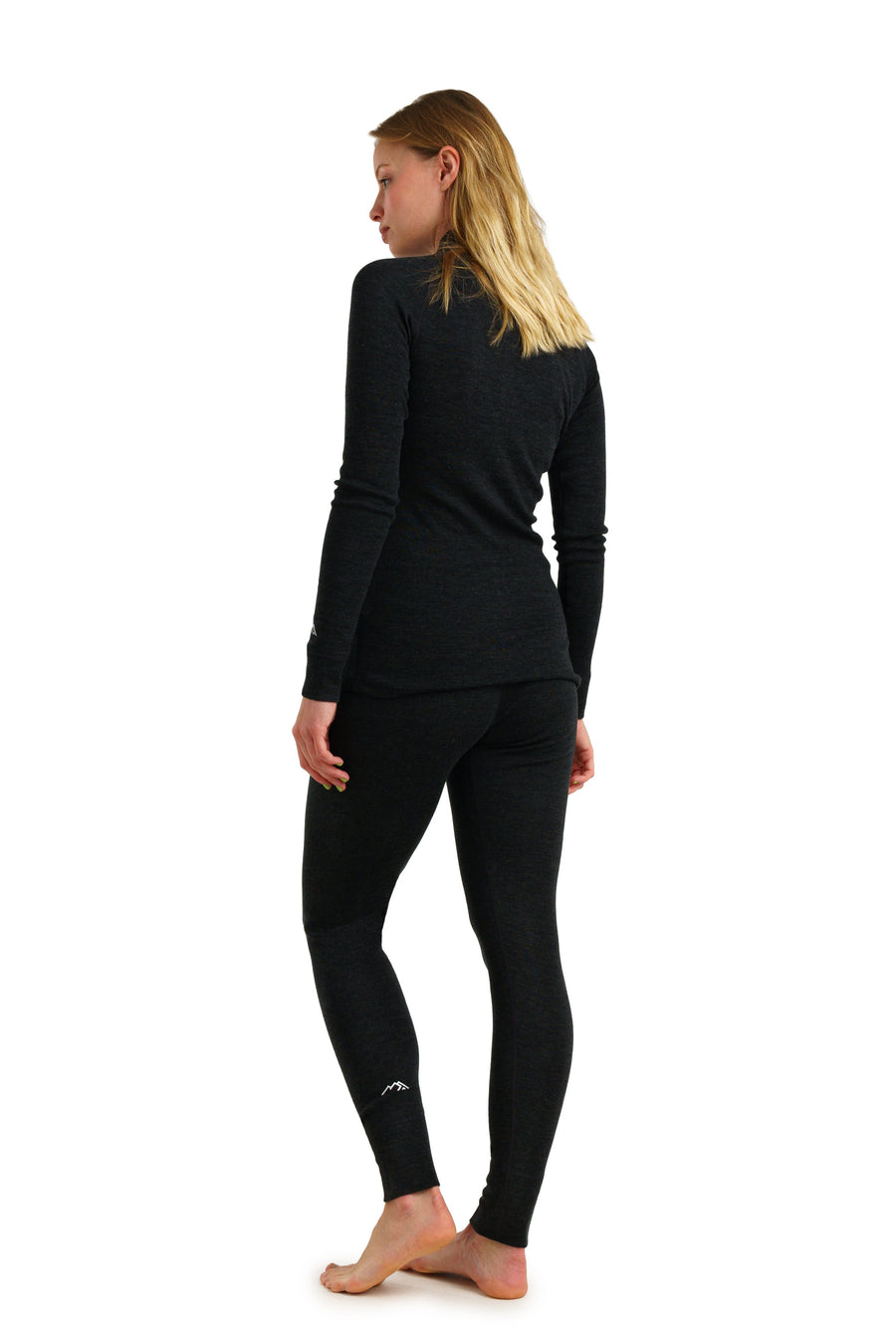 Ensemble thermique mérinos 320 zippé anthracite pour femme
