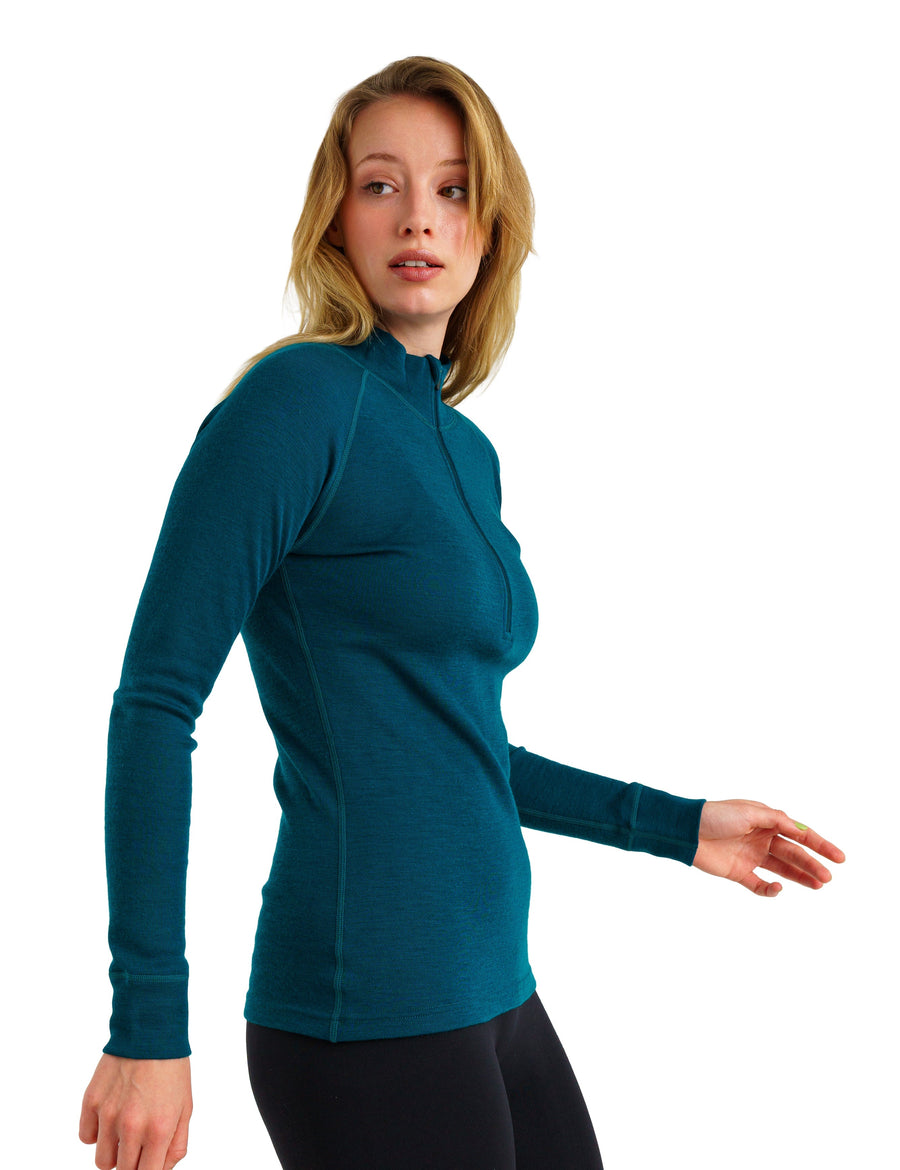 Women's Merino Half Zip Long Sleeve 250 Deep Teal