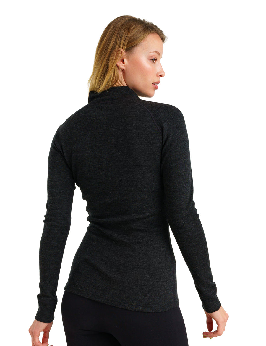 Women's Merino Half Zip Long Sleeve 250 Charcoal Grey