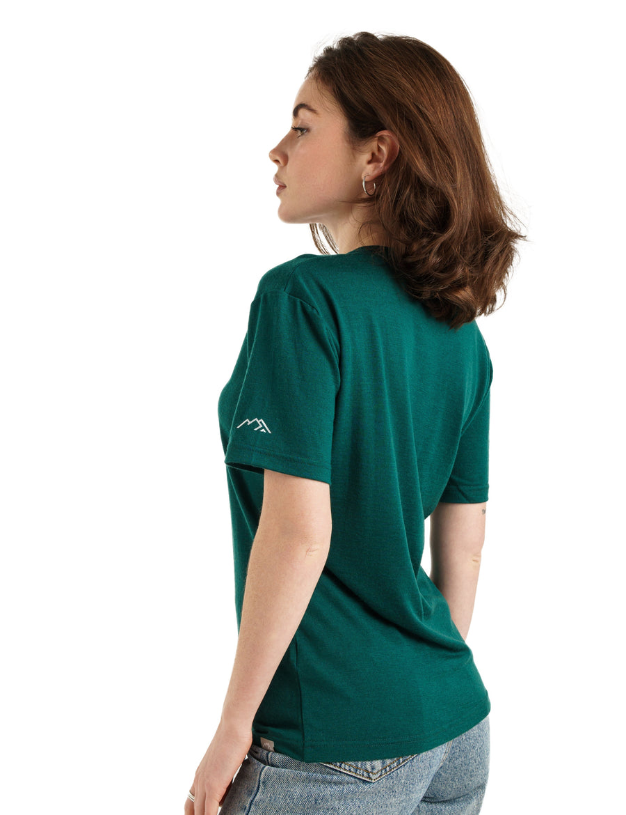 Women's Merino T-shirt 180 Forest Green | Crewneck (+socks)