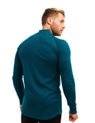 Merino Wool Half Zip Long Sleeve  Deep Teal
