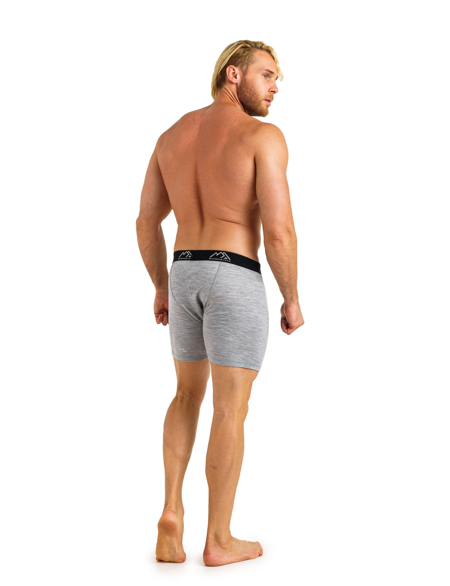 Men's Merino Boxers 190 Heathered Grey (2 Pack)