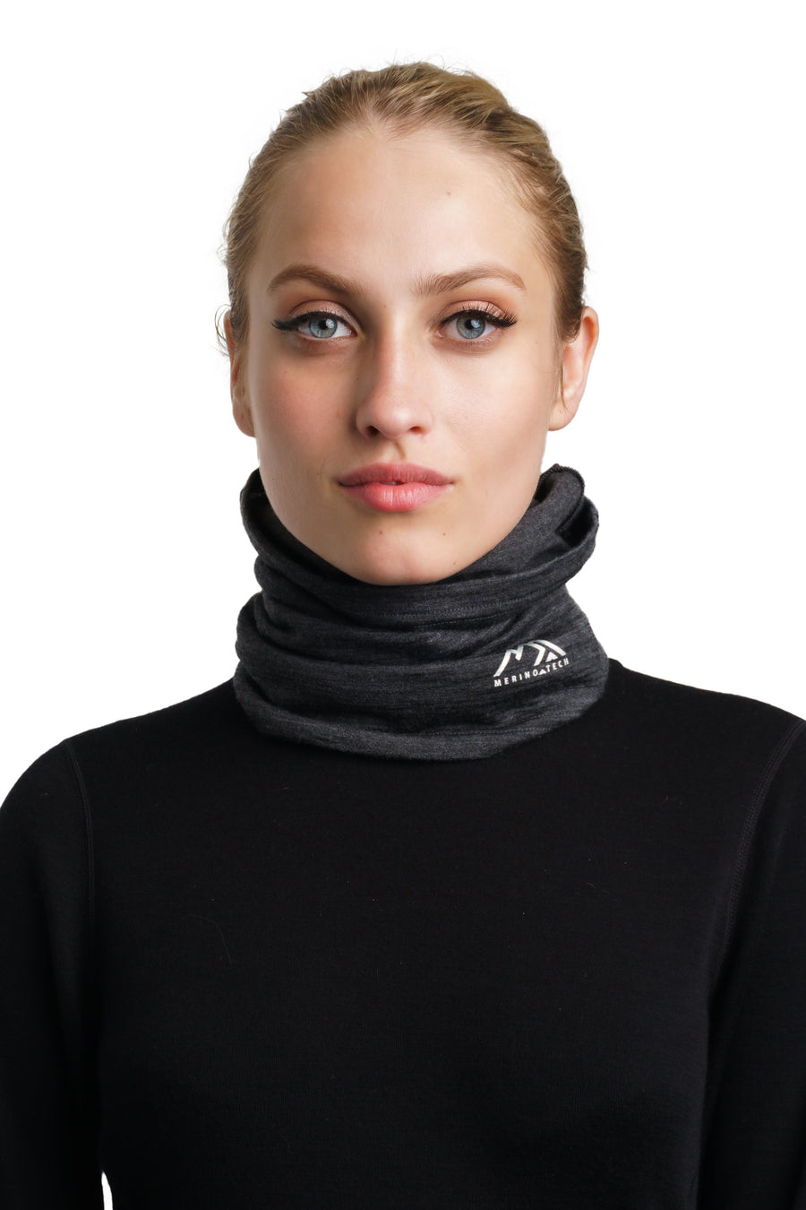 Merino Neck Gaiter 165 Heathered Black