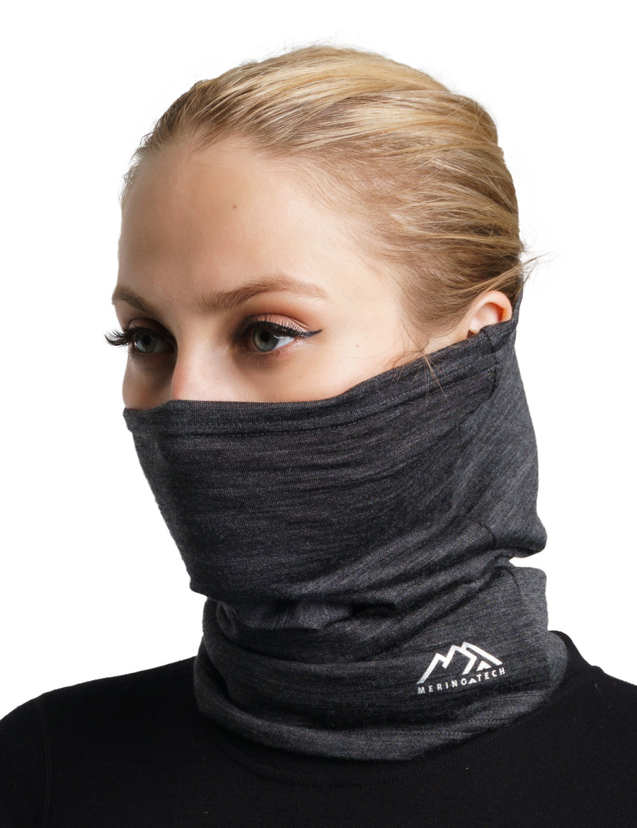 Merino Neck Gaiter 165 Heathered Black
