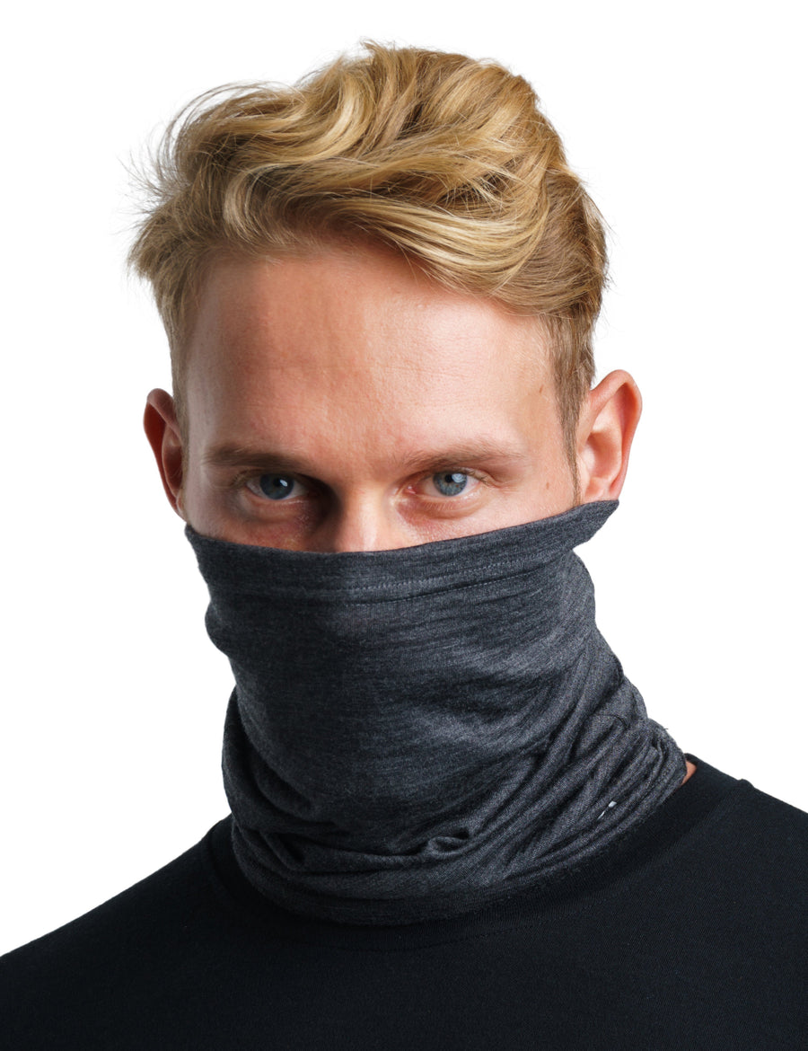 Merino Neck Gaiter 165 Heathered Black