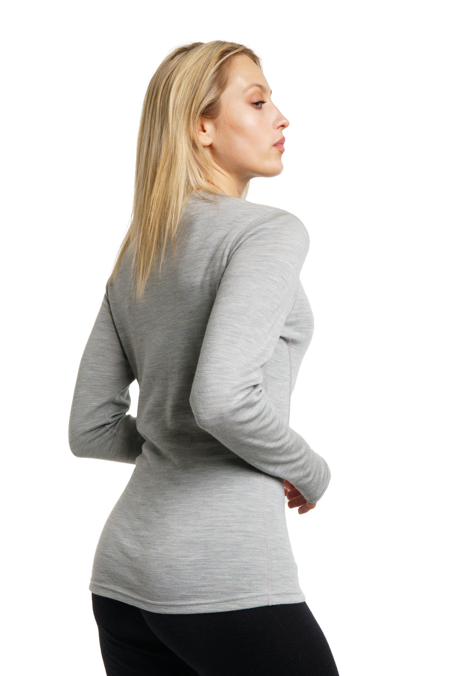 Merino Wool Long Sleeve Gray Heather