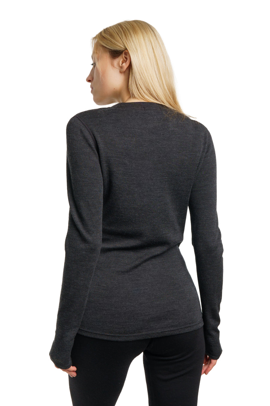 Merino Wool Long Sleeve Charcoal Grey