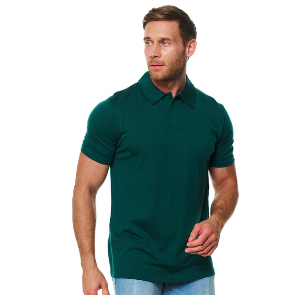 Men's Merino Polo 180 Forest Green