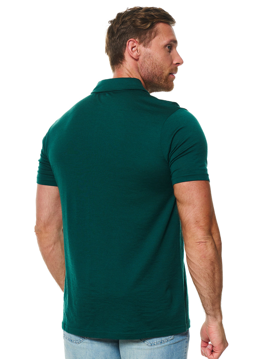 Men's Merino Polo 180 Forest Green