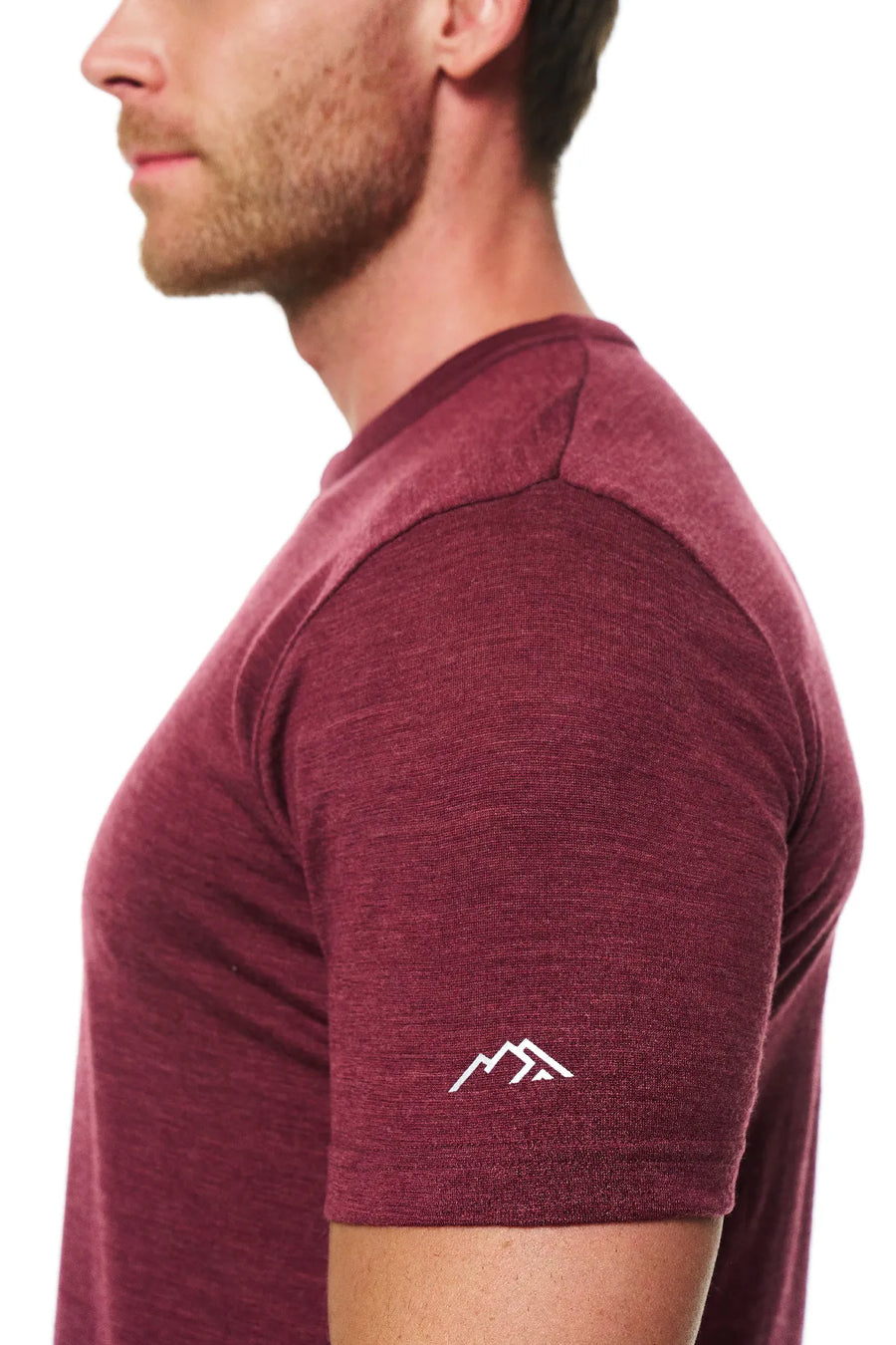 Men's Merino Wool Henley T-shirt 180 Burgundy