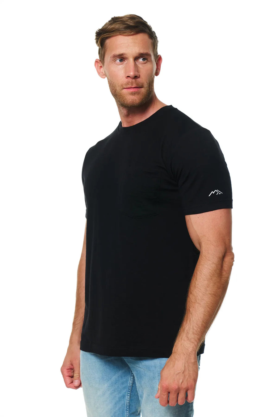 Men's Merino Wool Black Pocket T-Shirt